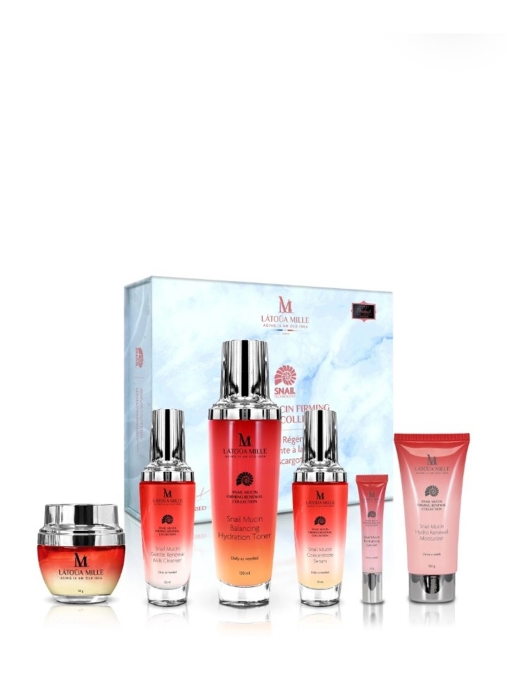 Snail Mucin Hydration Set — Red